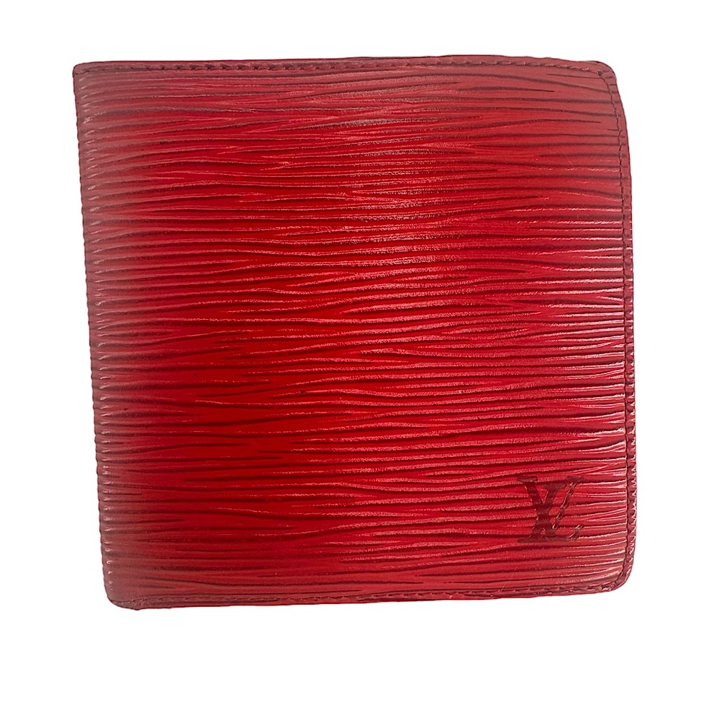 Louis Vuitton Epi Portefeuille Marco Leather Men’s Bifold Wallet | Red